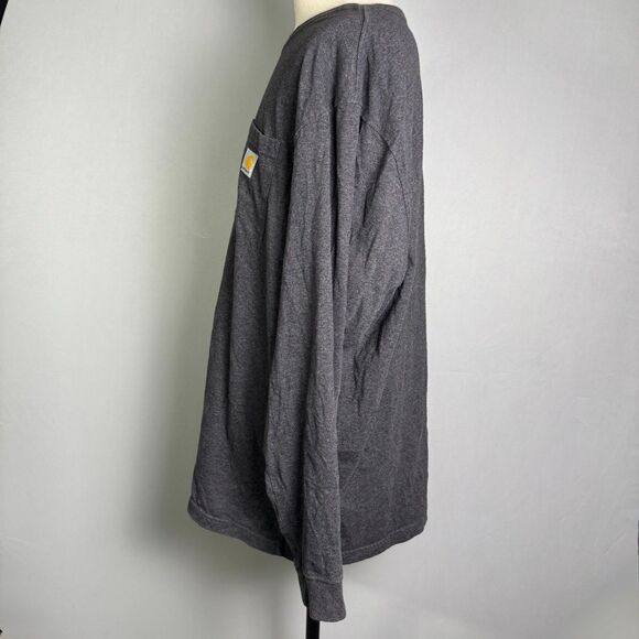 Carhartt Long Sleeve T-Shirt, Sz XL Original Fit, Gray, Front Pocket, Work Shirt - Picture 4 of 10